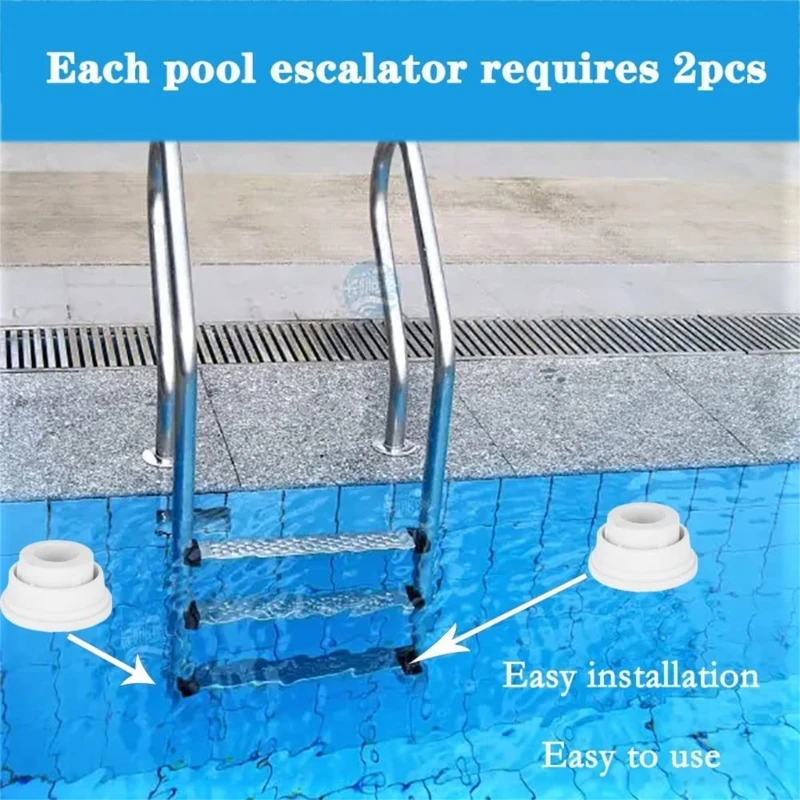 2Pieces Pool Ladder Bumpers for Inground Pool Step Inside Plug Caps for Ladder Tubing Protect Swimming Pool Liner Dropship