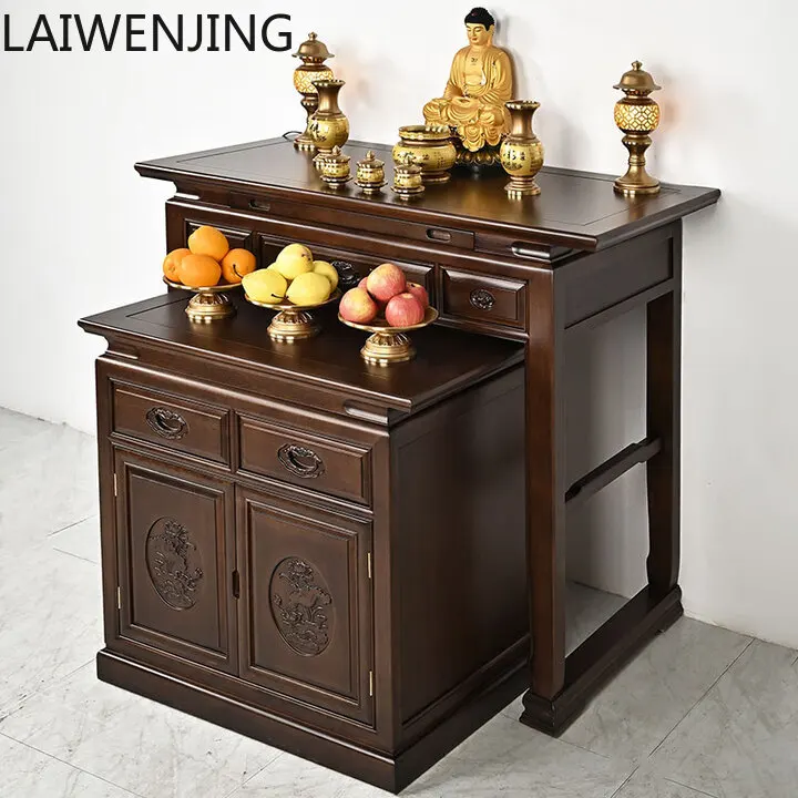 

SGF simple and modern solid wood table for home use Buddha Tai incense case advanced sense