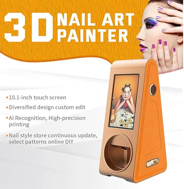 2025 Professional Automatic Intelligent Nail Color Printer Fast Airbrush Nail Machine 3D Printing Electric Supply WiFi