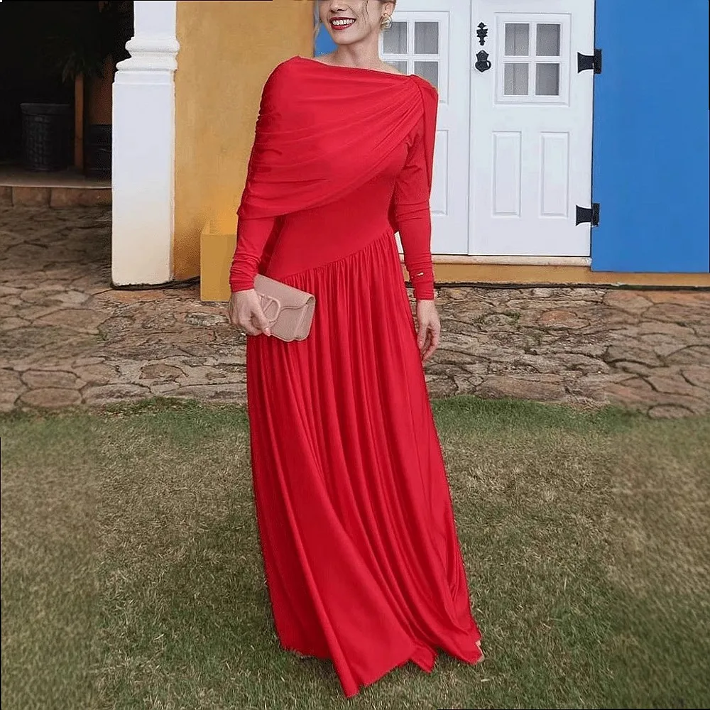 Women's Ruched Bodycon Dress Long Sleeve Backless Dresses Spring Summer Wrap Waist Evening Dress