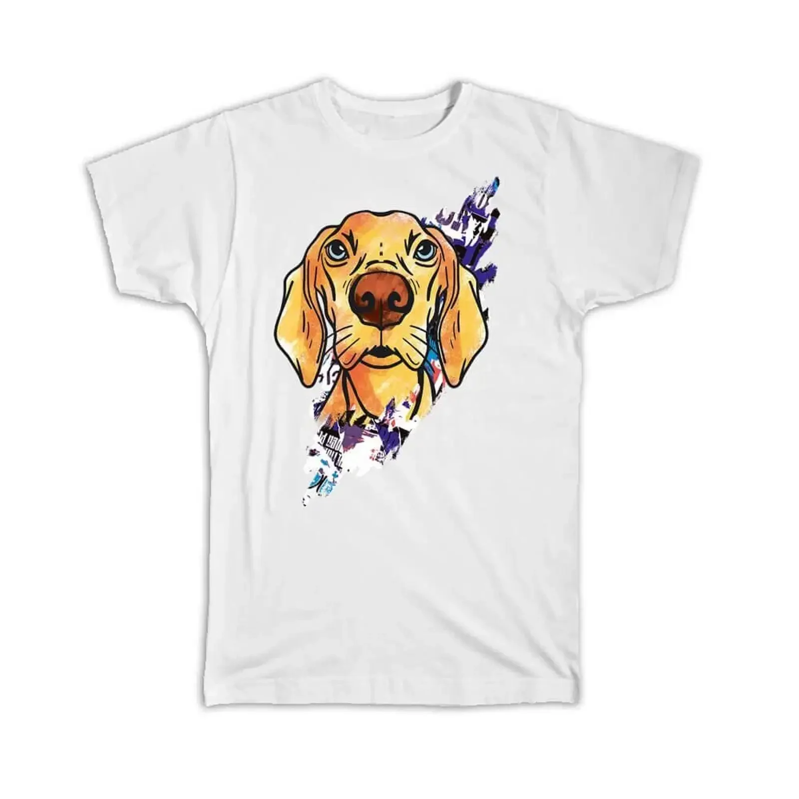 T Shirt Dachshund Collage Urban Artistic Art Patchwork Pencil Sketch Dog vintage Washed fashion Breathable Comfortable