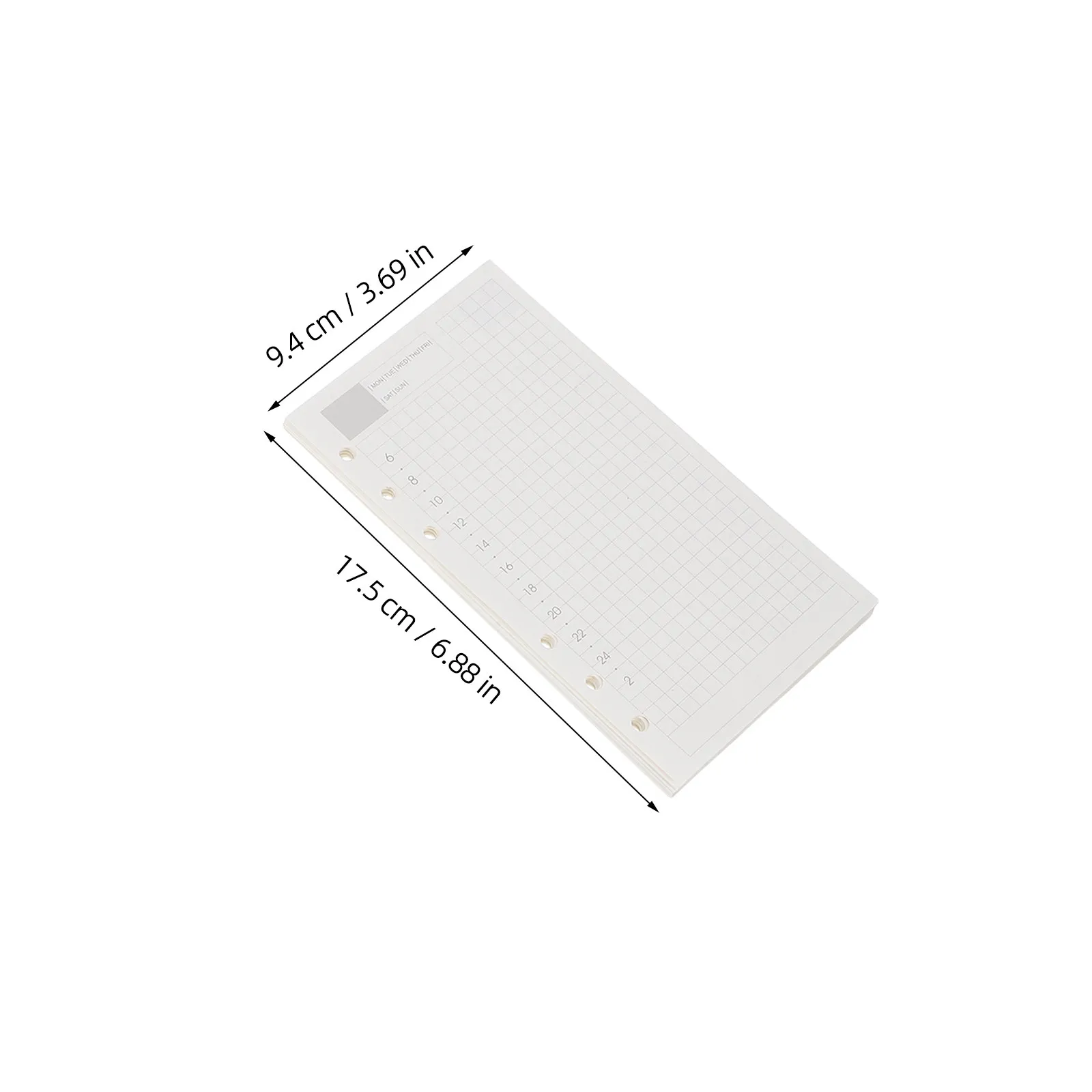 3Pcs A6 6-Hole Undated Planner Insert Refills Loose Leaf Paper Daily Weekly Monthly Layout Clear Minimalist Design No Ink Bleed