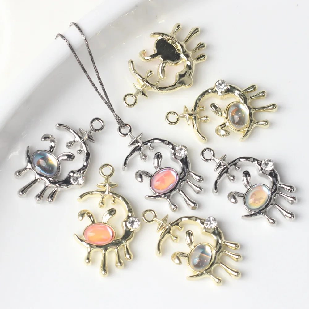 10pcs Cute Moon Stars Rabbit Shape Pendant Earring Ornament Necklace Bracelet Jewelry DIY Accessories Supplies Craft Fashion