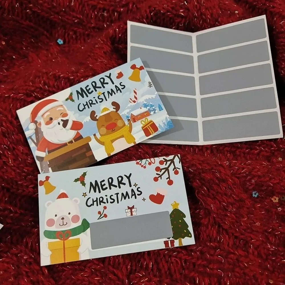 30 Set Write‑In Christmas Scratch Off Cards Opaque Coating Self-Scratchable Xmas Interactive Game Cards Cartoon Themed