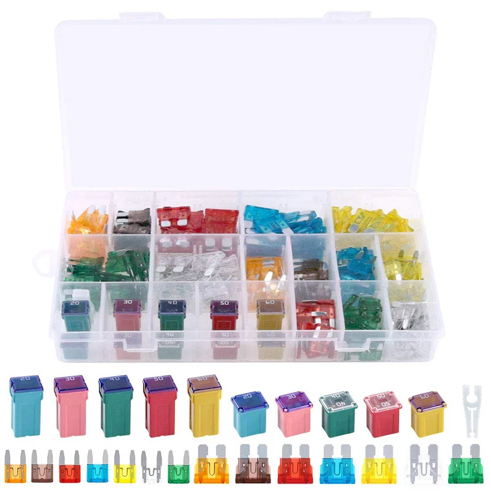 

250 piece car fuse combination kit standard and mini car blade fuse, low and high/STD box type combination fuse, for cars