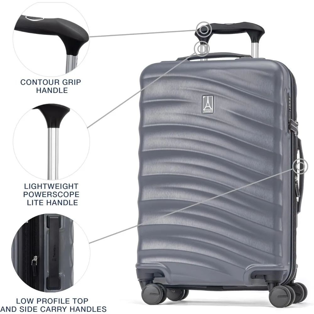 Lightweight Expandable Hardshell Carry-On Luggage with 8 Spinner Wheels, TSA Lock, and Shaded Design