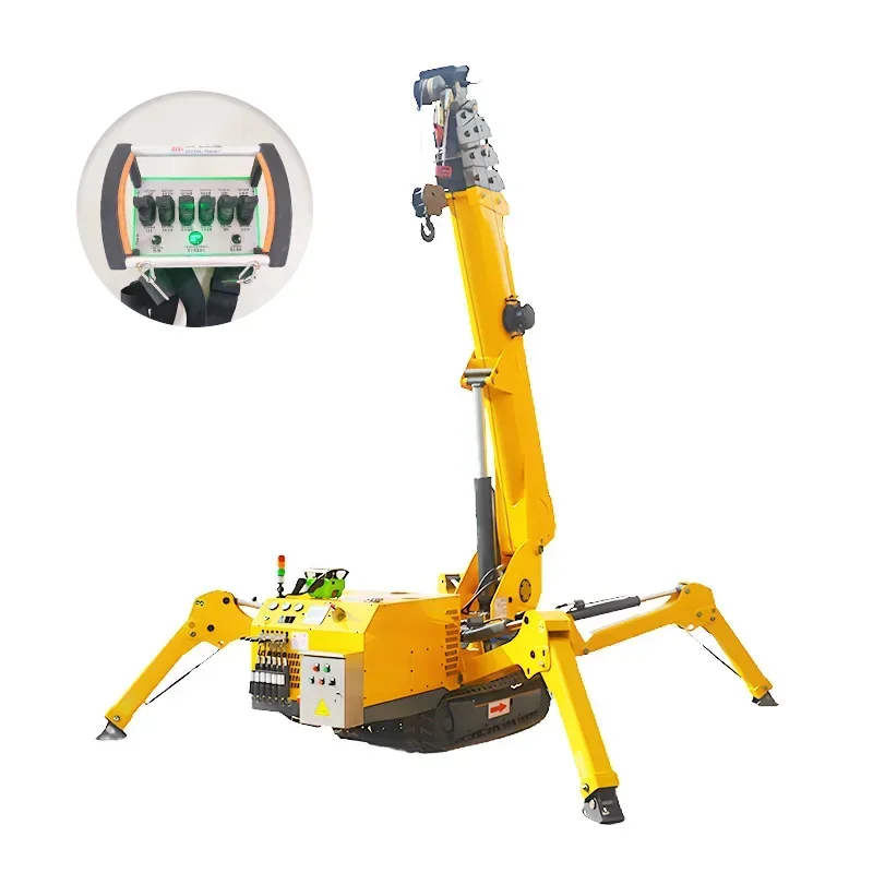 8T Mini Spider Lifting Crawler Crane Remote Control Sensors Assembled Product Genre Cranes Convenience Lifting