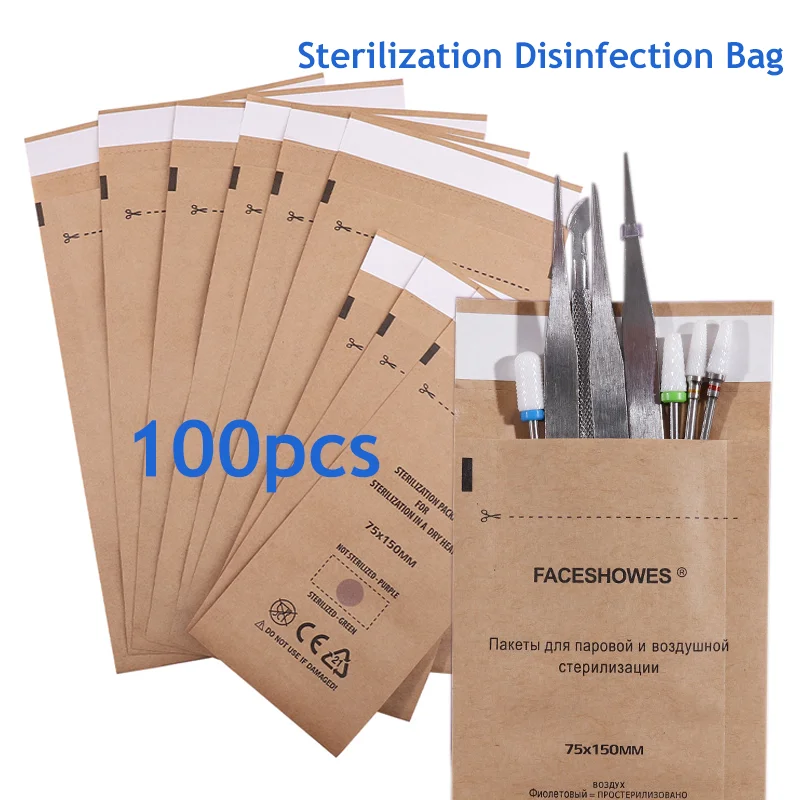 

Disposable Sterilization Disinfection Bag Set Nail Art Equipments Sterilizer Kraft BagsDisinfection Accessories Manicure Tools
