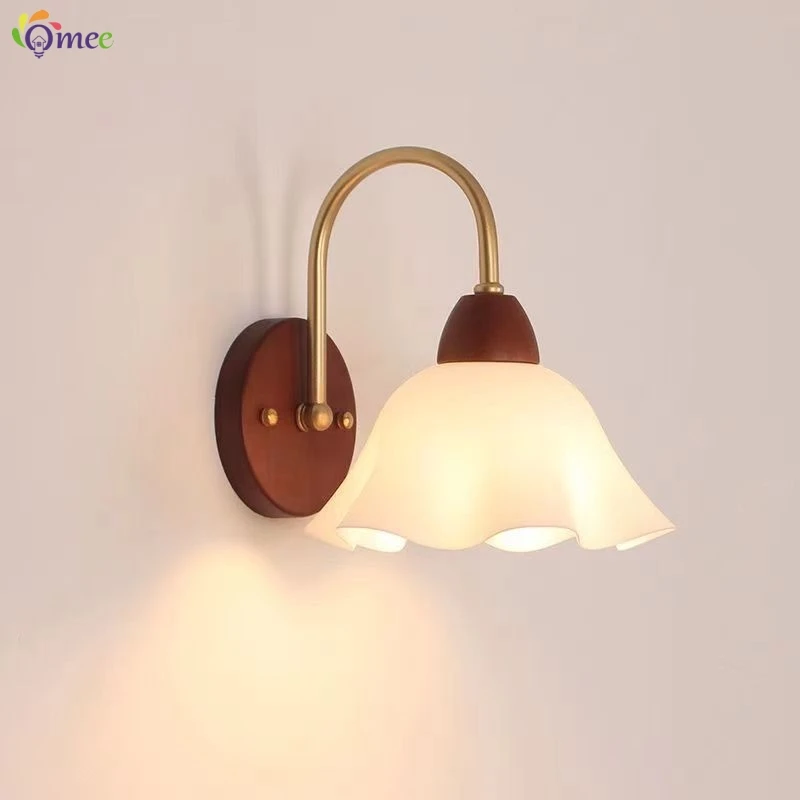 Modern Indoor Wall Light Lamp Suitable For Bedroom Bedside Living Room Home Decor Light Fixture Wooden Vintage LED Wall Lamps