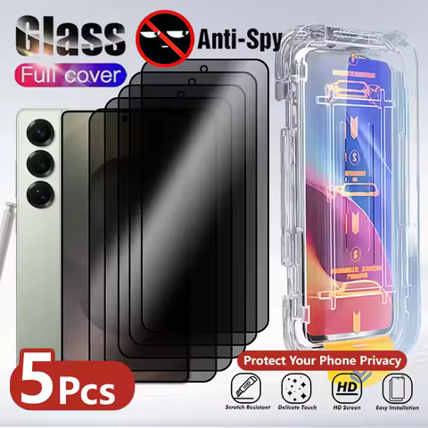 5Pcs Anti-Spy Privacy Screen Protector For Samsung Galaxy S25 S24 Ultar S23 S22 S21 Plus Phone Tempered Glass