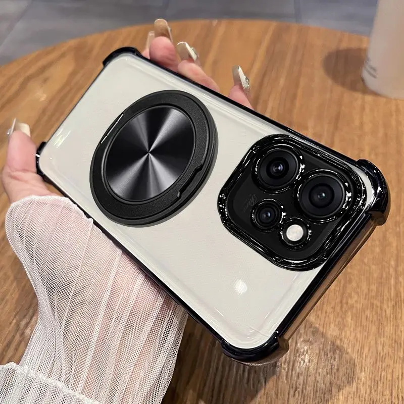 حافظة لهاتف OPPO Reno 15 14 pro غطاء دعامة دوارة من السيليكون المطلي الفاخر لهاتف OPPO Reno15 pro ممتص للصدمات Funda #4