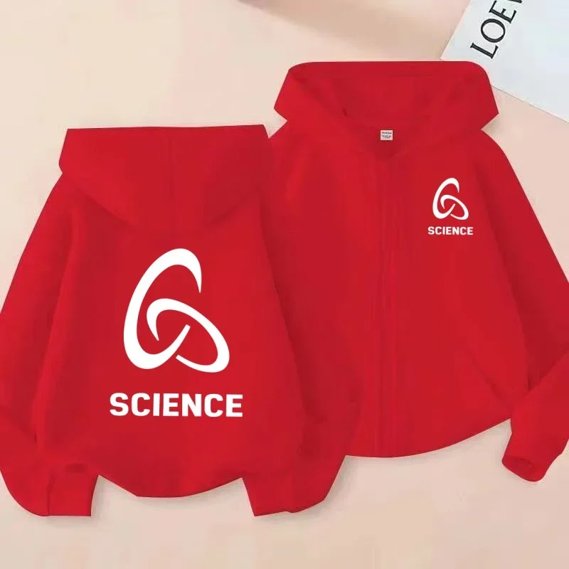 العصرية يجب اقتناؤها! سويت شيرت بغطاء للرأس بسحاب بشعار العلوم، متعدد الاستخدامات وملفت للنظر