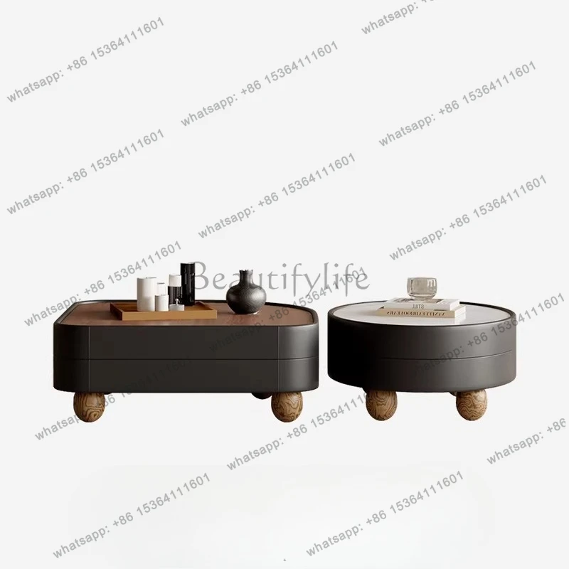 

Medieval walnut coffee table living room irregular coffee table combination