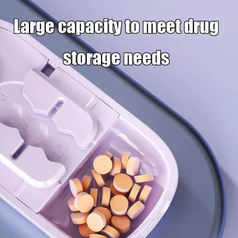 Portable Tablet Splitting Pills Splitter 3in1 Medicine Cutter Precise Cutting Into Half / Third / Quarter Drug Divider Organizer