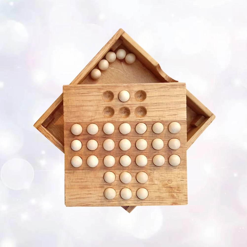 

Wooden Single Chess Peg Set For Kids Adults Educational Intelligence Board Family Fun Khaki Logic Puzzle