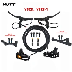 NUTT Electric Scooter 4 Piston Hydraulic Disc Brake140 160 180 Rotors Left /right mounted MTB Folding Bicycle Power-off oil disk