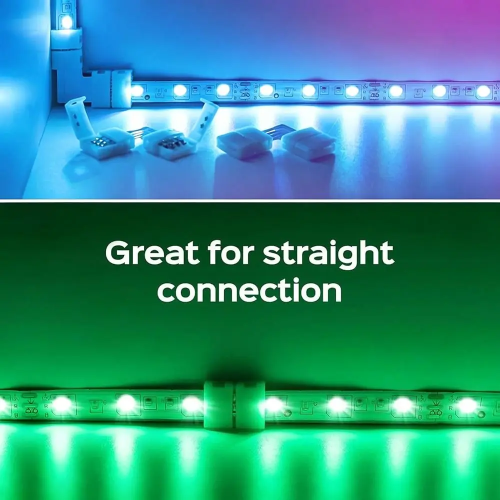 30pcs 3535/2835 LED Strip Connectors 3Pin/4Pin Waterproof RGB Connectors 8mm/10mm Quick Connect 4 Pin Connectors
