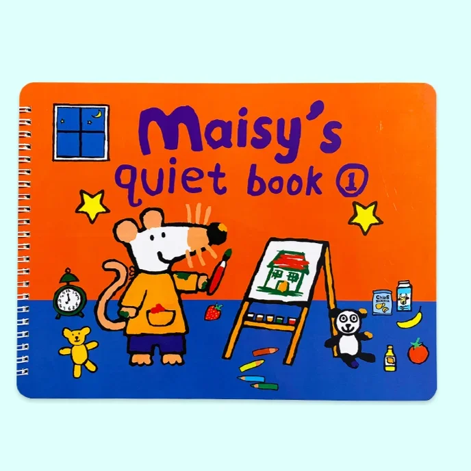 

Maisy Mouse Felt Quiet Book Bobo Quiet Book Red Box Point Reading Version DIY Toys English Enlightenment Sticker Kindergarten