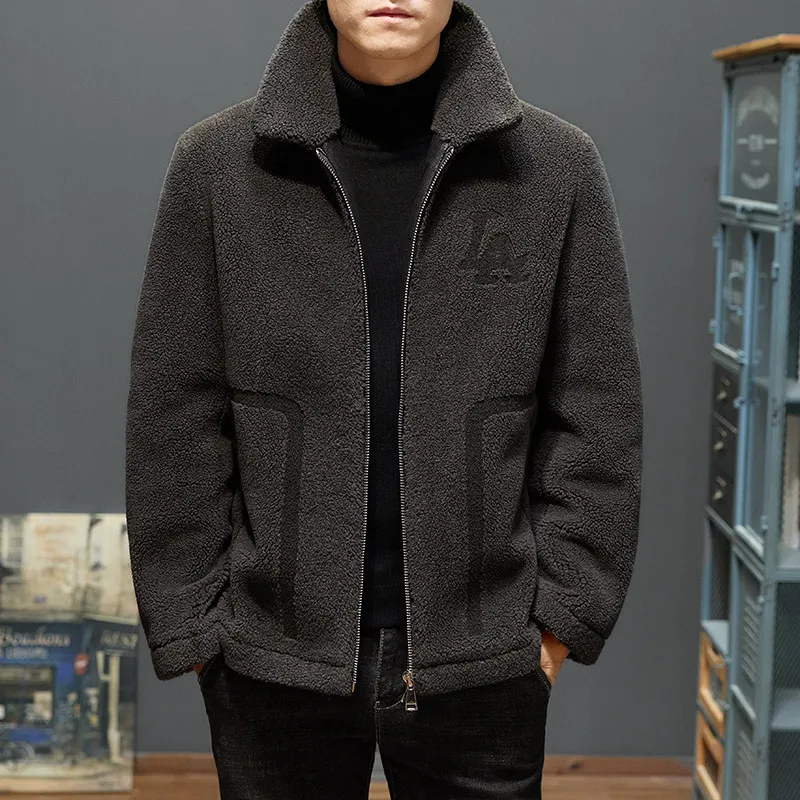 

Высококачественная зимняя шерстяная куртка с подкладкой Fce, молодежная верхняя одежда, однотонная хлопковая подставка с вышивкой, подходит для повседневного...