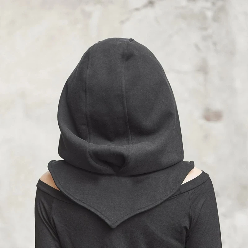 Máscara de Assassin Medieval gótica, bufanda con capucha, disfraz de Assassin, sombrero de capa Unisex para Cosplay y uso diario al aire libre,