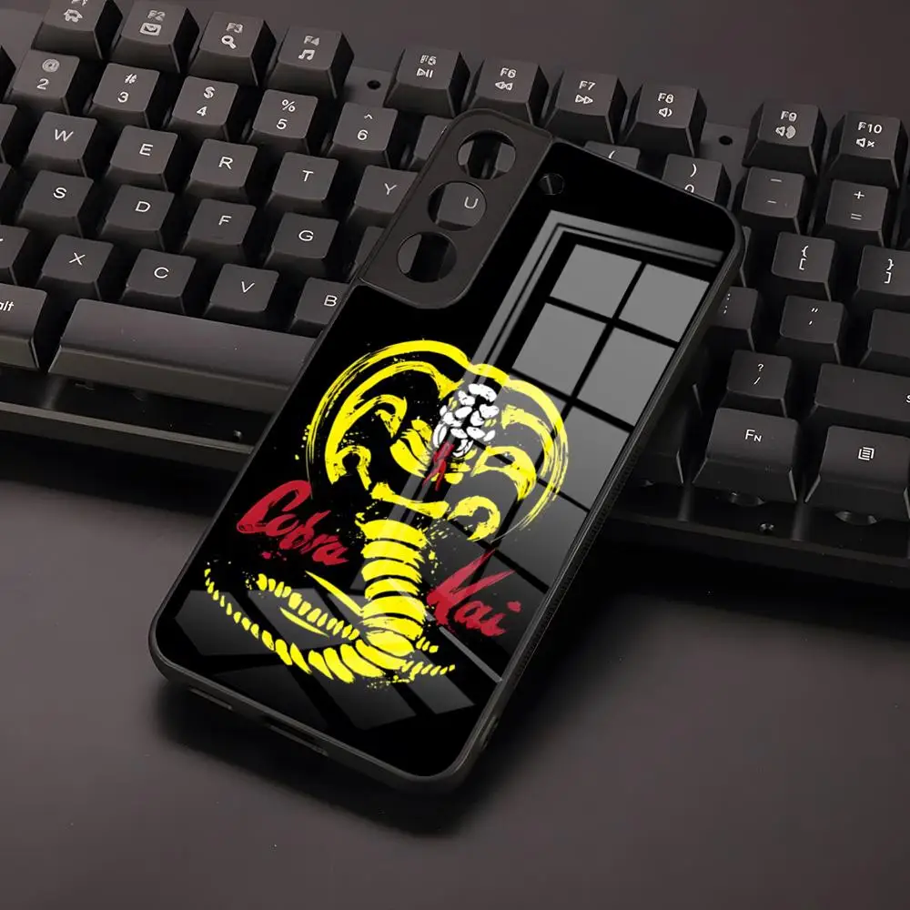 Cobra Kai Phone Case for Samsung S24 S23 S21 S20 S22 A24 A34 A54 A53 m54 Note 20 Pro Ultra Plus 2024 Glass Back Cover