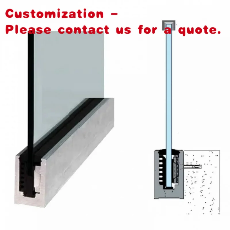 custom.Aluminum U Channel Design 12-20 mm Tempered Laminated Glass Stair Swimming Pool Balcony Railing Balustrade Fence Handrail