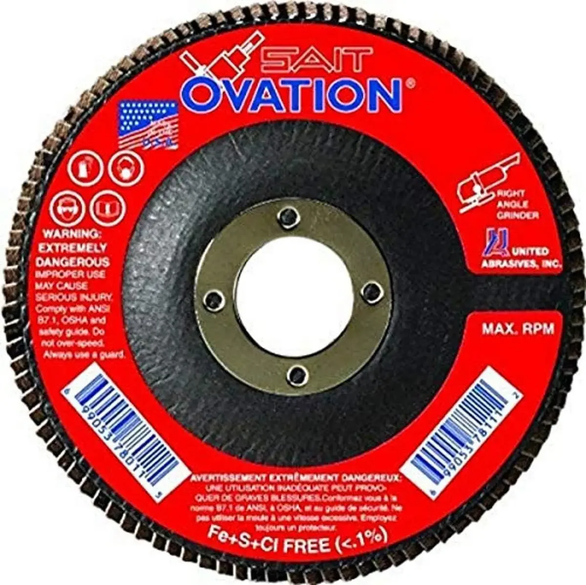 Abrasivos - SAIT 78036 Ovation Flap Disc, 6 polegadas por 7/8 polegadas, 40 grãos, pacote com 10