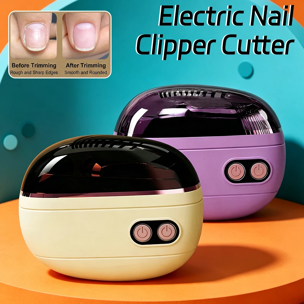 Electric Manicure Nail Grinder Polisher Buffer Auto Nail Clipper Trimmer Dual Speed One Button Safe Tool