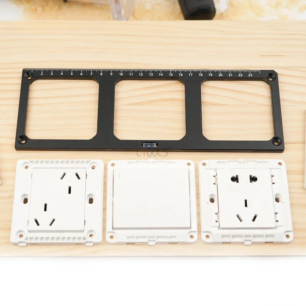 New Switch Socket Bottom Box Slotted Scribing Template with Horizontal Bubble Carpentry Decoration Opening Hole Decoration Tool