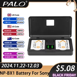 PALO NP-BX1 np bx1 bateria aparatu 3.7V 1600mAh bateria + etui z ładowarką LCD do Sony ZV-1 RX100III PJ410 AS100V RX1 HX90 M5 bateria