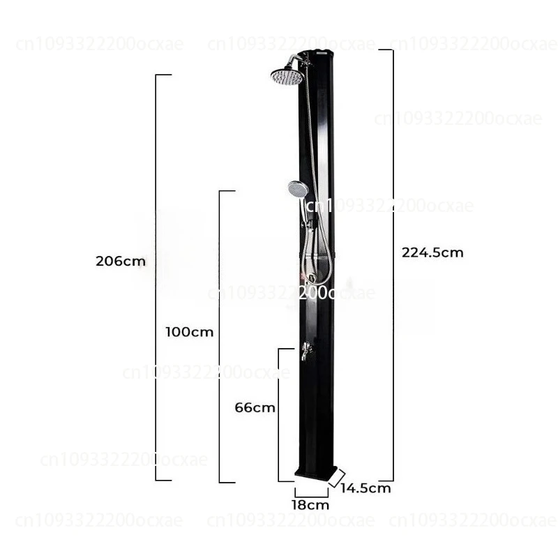 

Outdoor Garden Beach Shower Panel Black Outdoor Pool Shower Freestanding PVC Solar Shower
