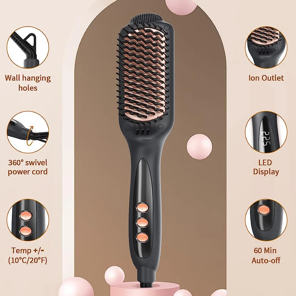 Electric Power Ceramic Straightener Brush for Smooth Frizz- Hair - view 4
