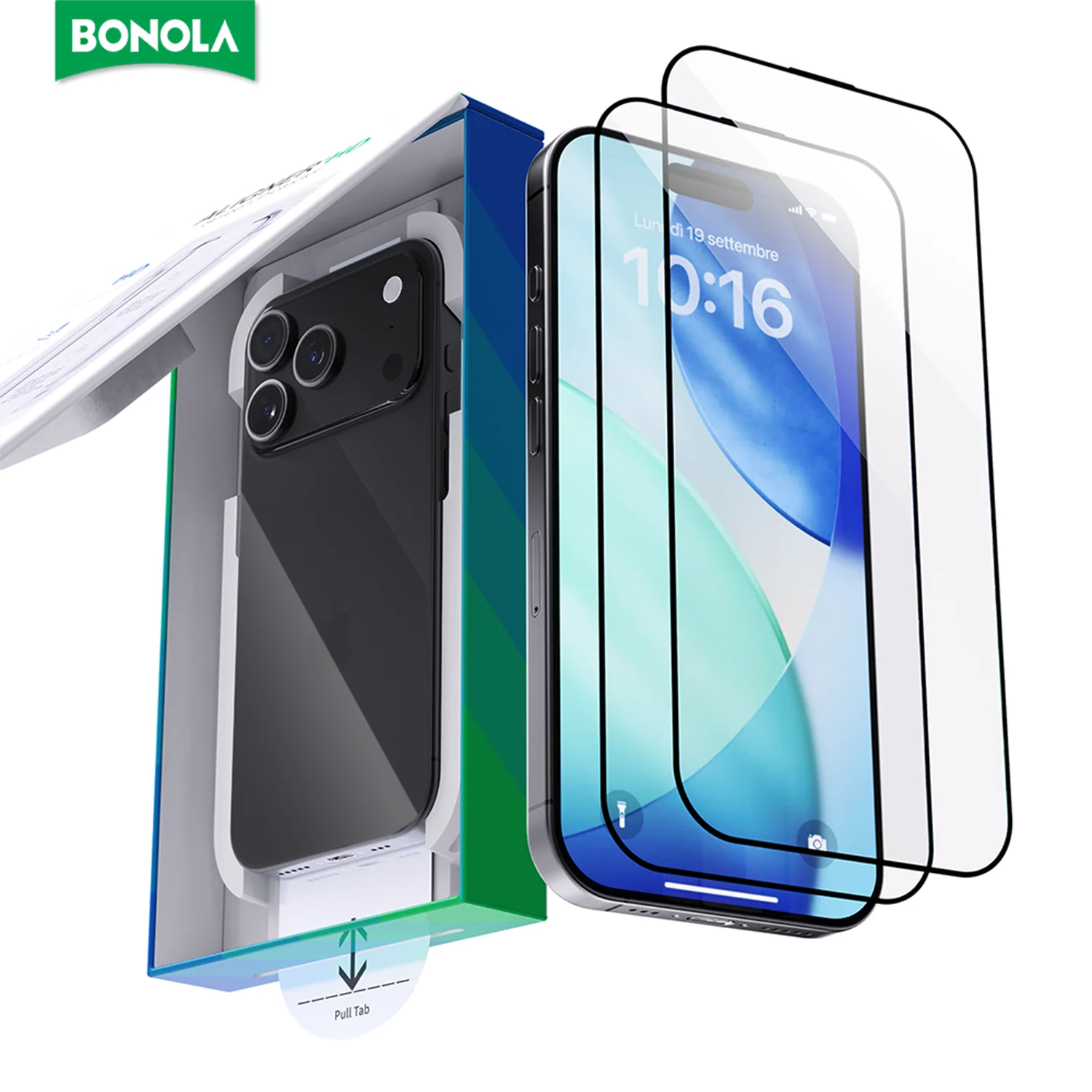 

Bonola 2pcs Phone Screen Protector for iPhone 17 Pro Max/17 Air Anti-Scratch 9H Hardness HD Tempered Glass Film for iPhone 17