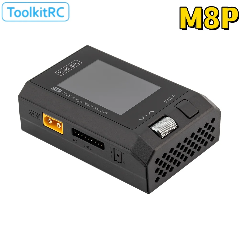ToolkitRC M8P 600W 20A Multi-function DC Charger 1-8S XT60 for LiPo LiHV LiFe Lion LTO Battery Signal Testing