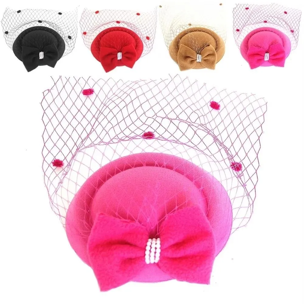 

Elegant Feather Flower Womens Vintage Hat Headband Mesh Ribbons Felt Headband Fascinator Caps Headress Women Makeup Prom