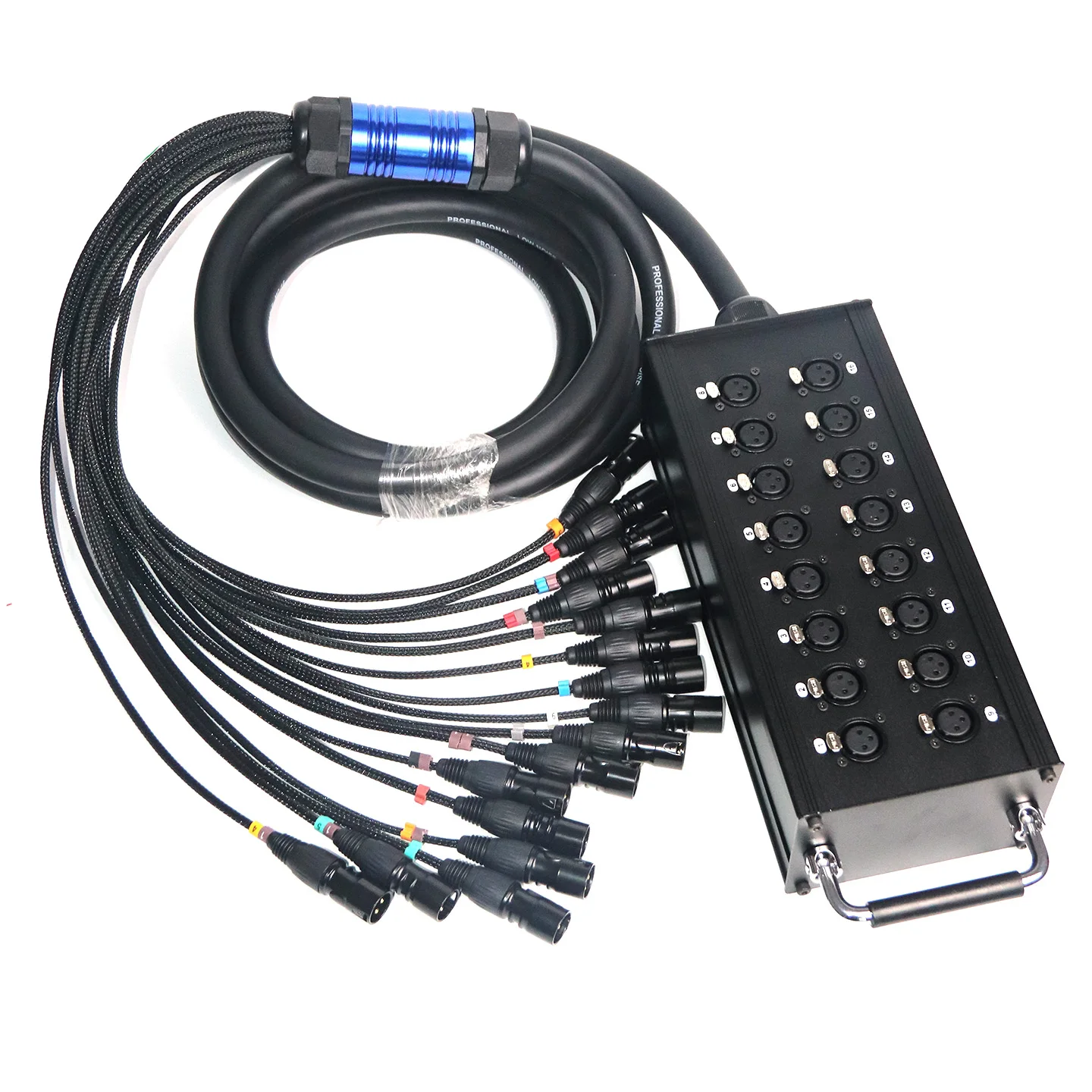 XLR Audio Snake Cable with Stage Box 8 12 16 Channel Multicore Male to Female Mic Cable Double Shielded 5M 10M 20M 30M 50M
