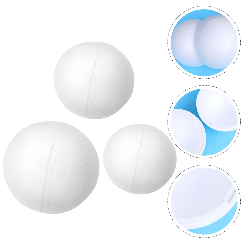 

3pcs Foam Ball Craft Supplies White Hemispherical Diy Balls For Wedding Christmas Decor Hollow Half Balls Party Festival Event