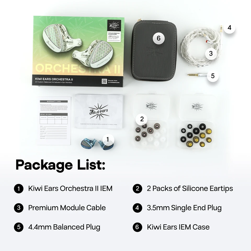Linsoul Kiwi Ears Orchestra II 10BA Professional In-Ear Monitor