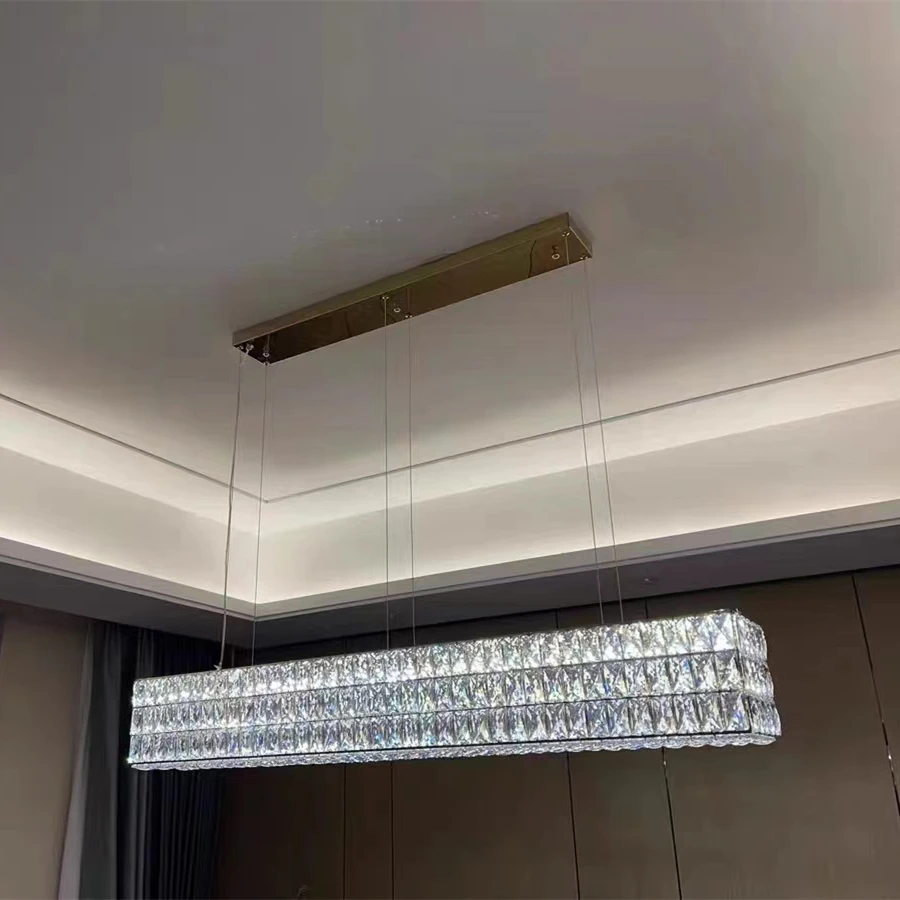 YEBMLP كريستال قلادة ضوء الثريا الحديثة ديكور داخلي شنق مصباح لغرفة المعيشة غرفة نوم غرفة الطعام المطبخ جزيرة الخفيفة