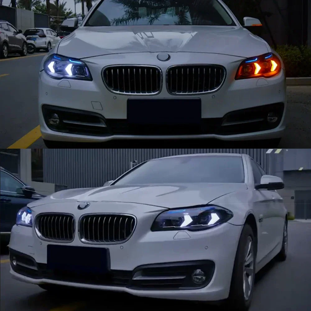 2 قطعة مصباح LED للسيارة لسيارة BMW 5 Series F10 2011-2013 2014-2017 520-523-525-528-530-535Li ، بدء التشغيل الديناميكي (أنظمة AFS غير مناسبة)