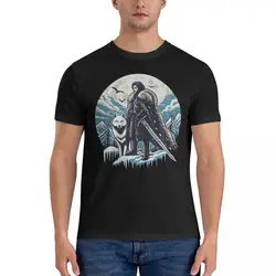 Funny Jon Snow T-Shirts for Men Crew Neck 100% Cotton T Shirt G-Game Of Thrones Short Sleeve Tee Shirt Printed Clothes