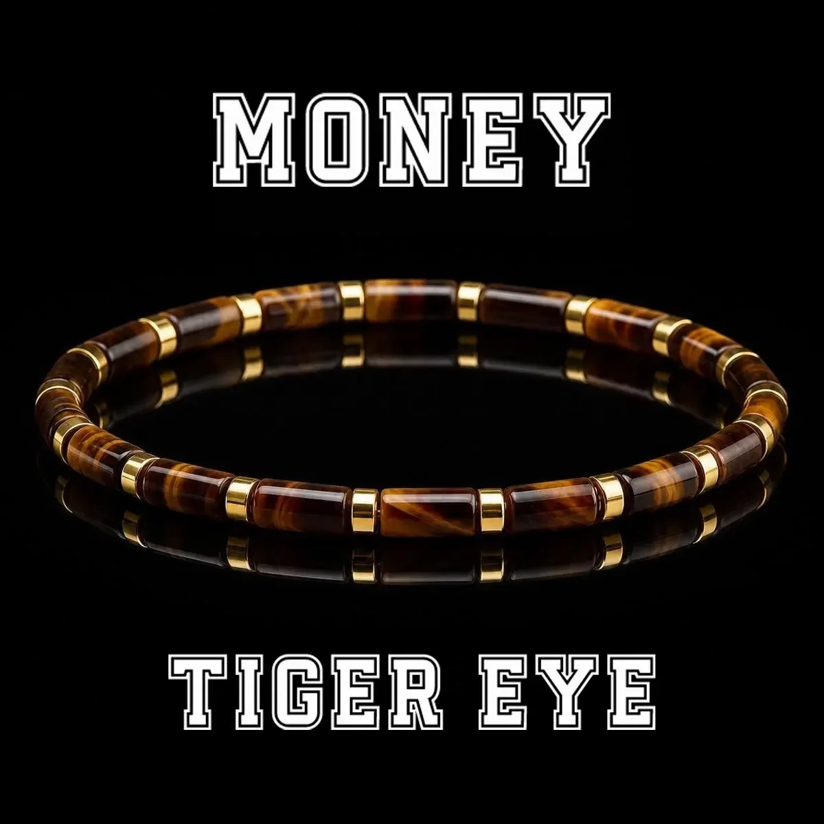Vintage style natural tiger eye tube bead elastic bracelet, symbolizing wealth and prosperity,the best choice for birthday gifts