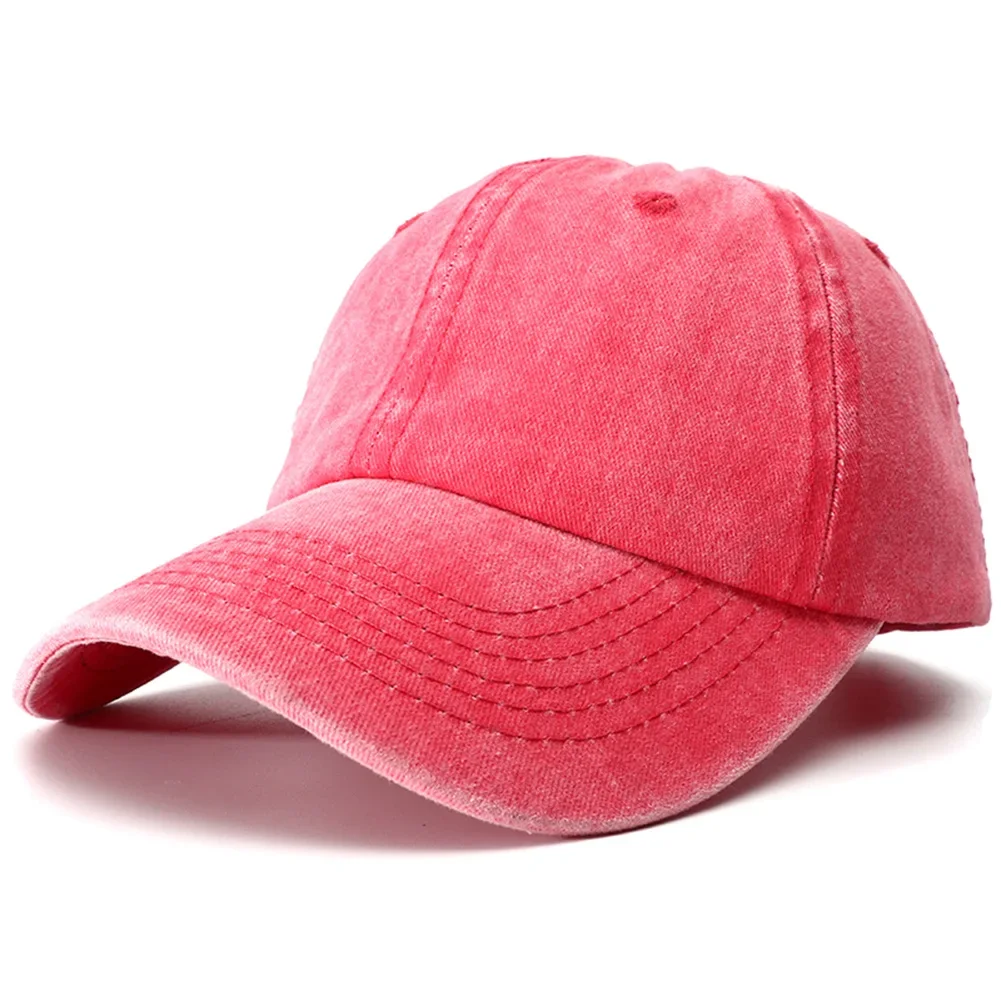 Boné unisex de cor sólida, boné liso ajustável, chapéus vintage snapback de algodão lavado para mulheres e homens