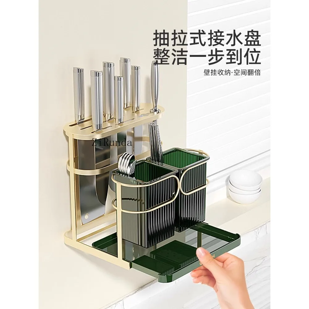 صندوق تخزين عيدان تناول الطعام، رف تخزين سكين مثبت على الحائط، سلة ملعقة عيدان تناول الطعام، خرطوشة عيدان الصرف #5