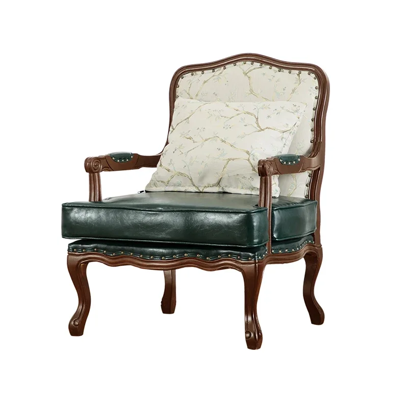 

American country log splicing, single small sofa chair, bedroom tiger chair