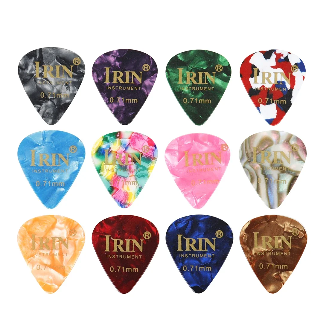IRIN 100Pcs Guitar Picks Plectrum Celluloid 0.71mm Random Colorful Picks Ukulele Electric Bass Stringed Instruments Accessory