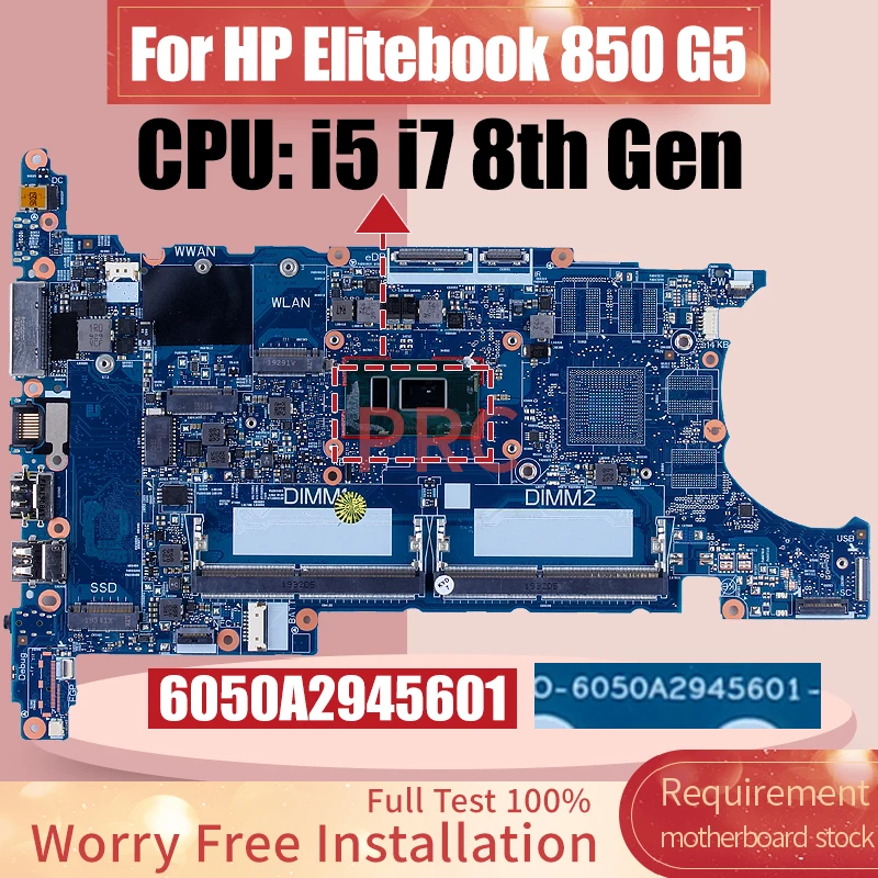 

For HP Elitebook 850 G5 Laptop Motherboard 6050A2945601 L15518-601 i5 i7 8th Gen Notebook Mainboard Full Test