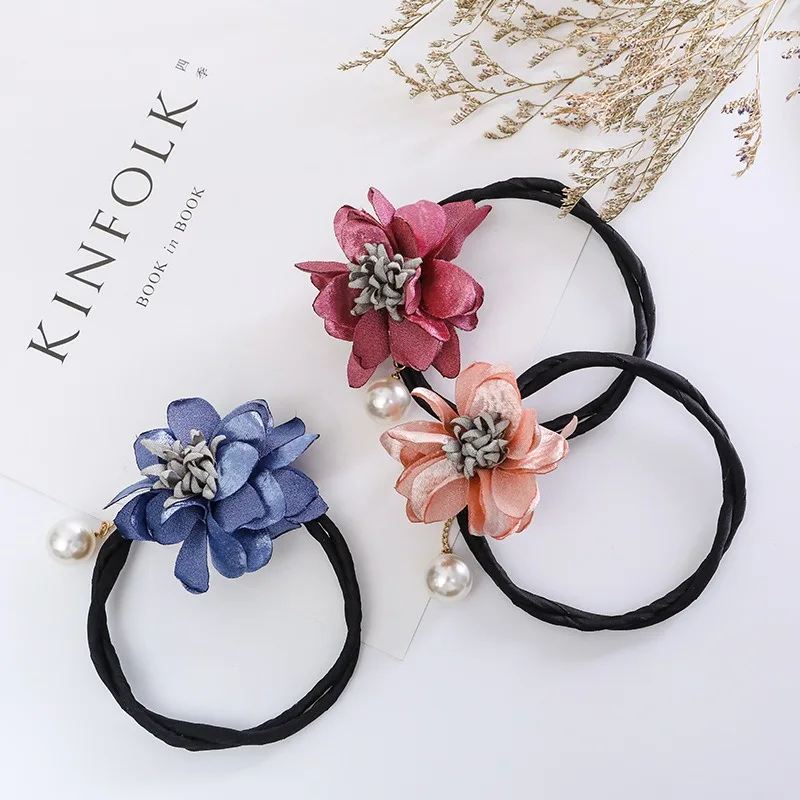 Korean Bun Maker Maruko Hairstyles Elegant Bud Chiffon Flowers Making Long Tools Sweet Headband Hairbands Hair Accessories