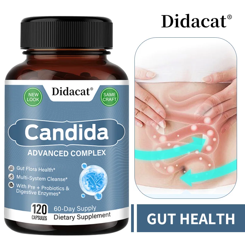 Complejo Candida con enzimas digestivas: contiene probióticos y extracto de organo para equilibrar la digestión intestinal y ayuda