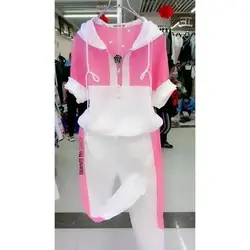 Women's Loose Fashion Tracksuit 2025 Summer New Casual Short Sleeve Hooded Top Pants Two Piece Sets Sweat Suit For Women Clothes